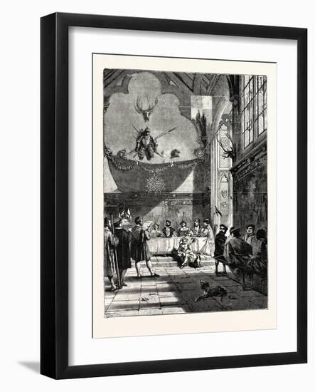 Christmas in the Baronial Hall Bringing in the Boar's Head-null-Framed Giclee Print