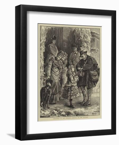 Christmas in the Country, Arrival of the Postman-Henry Woods-Framed Giclee Print