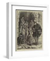 Christmas in the Country, Arrival of the Postman-Henry Woods-Framed Giclee Print