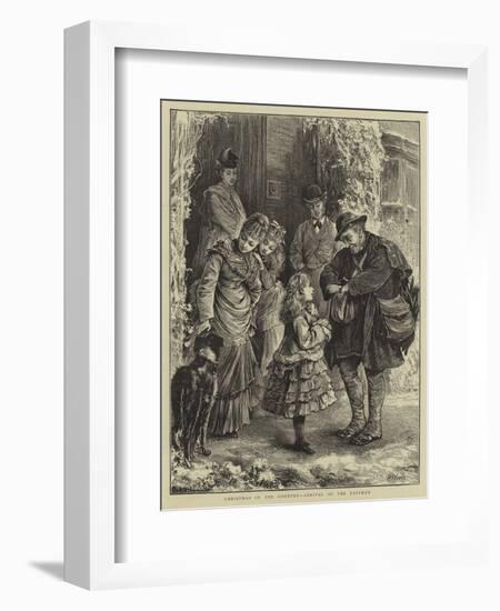 Christmas in the Country, Arrival of the Postman-Henry Woods-Framed Giclee Print