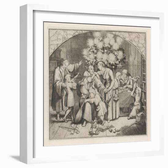 Christmas in the Luther Home-Gustav Konig-Framed Art Print