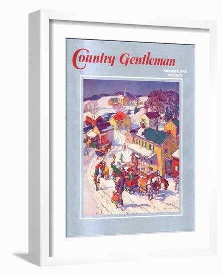 "Christmas in Town," Country Gentleman Cover, December 1, 1940-Henry Soulen-Framed Giclee Print