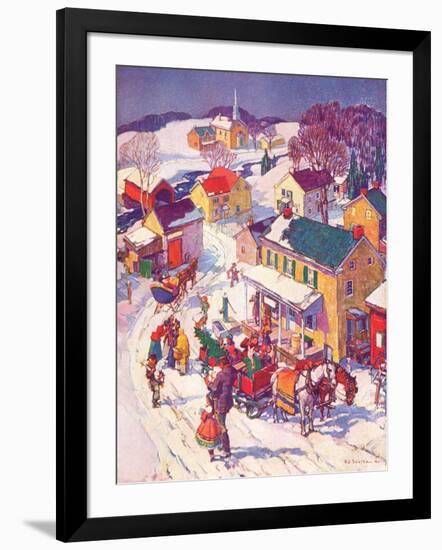 "Christmas in Town,"December 1, 1940-Henry Soulen-Framed Giclee Print