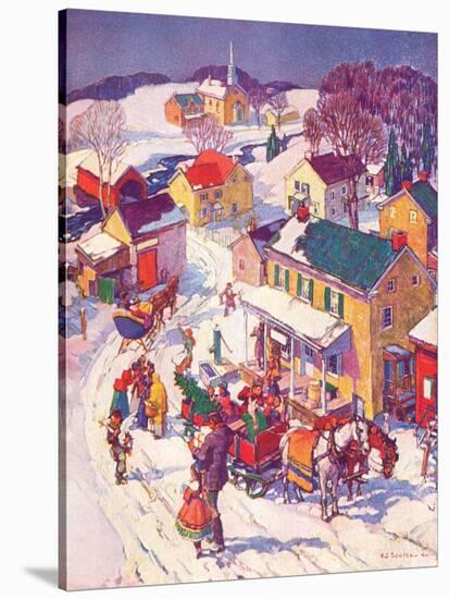 "Christmas in Town,"December 1, 1940-Henry Soulen-Stretched Canvas