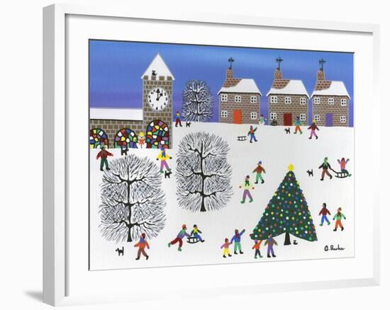 Christmas in Winter Town-Gordon Barker-Framed Giclee Print