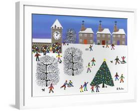 Christmas in Winter Town-Gordon Barker-Framed Giclee Print