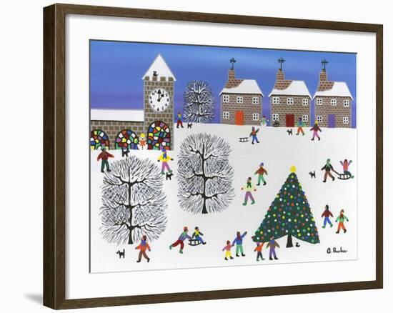 Christmas in Winter Town-Gordon Barker-Framed Giclee Print