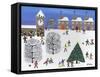 Christmas in Winter Town-Gordon Barker-Framed Stretched Canvas