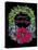 Christmas Ivy Wreath Black-Cyndi Lou-Stretched Canvas