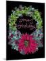 Christmas Ivy Wreath Black-Cyndi Lou-Mounted Giclee Print