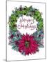 Christmas Ivy Wreath White-Cyndi Lou-Mounted Giclee Print