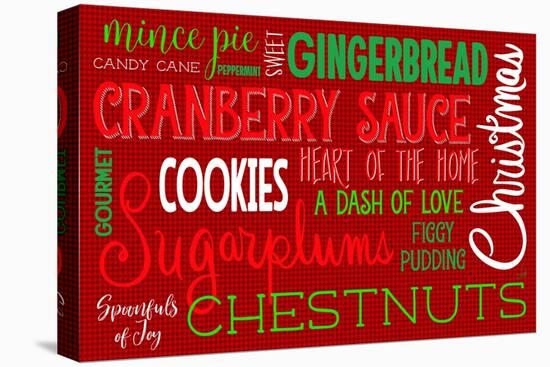 Christmas Kitchen Typography-Andi Metz-Stretched Canvas