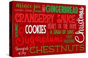 Christmas Kitchen Typography-Andi Metz-Stretched Canvas