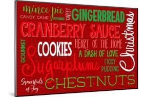 Christmas Kitchen Typography-Andi Metz-Mounted Art Print