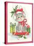 Christmas Kitten Sitting Amongst the Presents-Beverly Johnston-Stretched Canvas