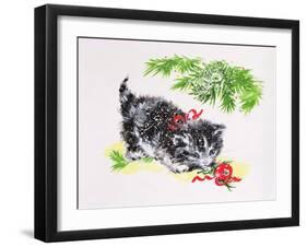 Christmas Kitten-Diane Matthes-Framed Giclee Print