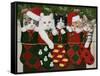 Christmas Kittens-William Vanderdasson-Framed Stretched Canvas