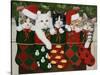 Christmas Kittens-William Vanderdasson-Stretched Canvas