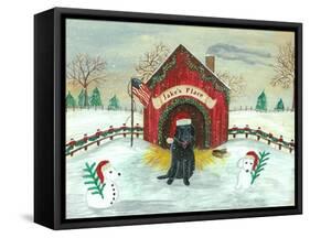 Christmas Labrador-Tina Nichols-Framed Stretched Canvas