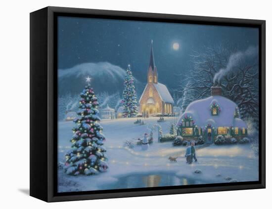 Christmas Lake-Richard Burns-Framed Stretched Canvas