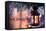 Christmas Lantern With Snowfall,Closeup-Sofiaworld-Framed Stretched Canvas