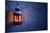 Christmas Lantern with Snowfall,Closeup.-Liang Zhang-Mounted Photographic Print