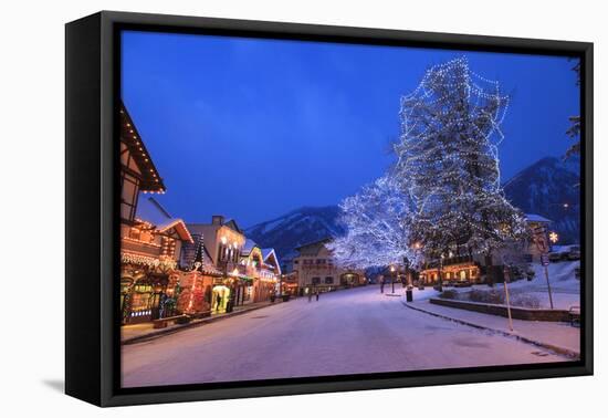 Christmas Lighting Festival, Leavenworth, Bavarian Village, Washington-Stuart Westmorland-Framed Stretched Canvas