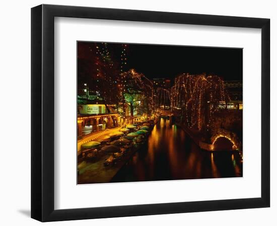 Christmas Lights Along the San Antonio Riverwalk-James Randklev-Framed Photographic Print