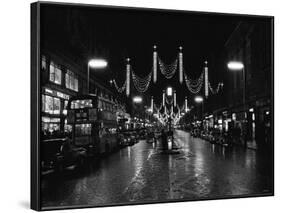 Christmas Lights and Decorations in Regent Street, London 1966-null-Framed Photographic Print