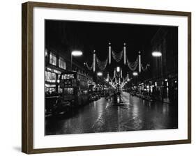 Christmas Lights and Decorations in Regent Street, London 1966-null-Framed Photographic Print