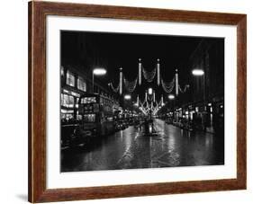 Christmas Lights and Decorations in Regent Street, London 1966-null-Framed Photographic Print