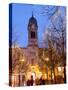 Christmas Lights and Guild Hall at Dusk, Derby, Derbyshire, England, United Kingdom, Europe-Frank Fell-Stretched Canvas