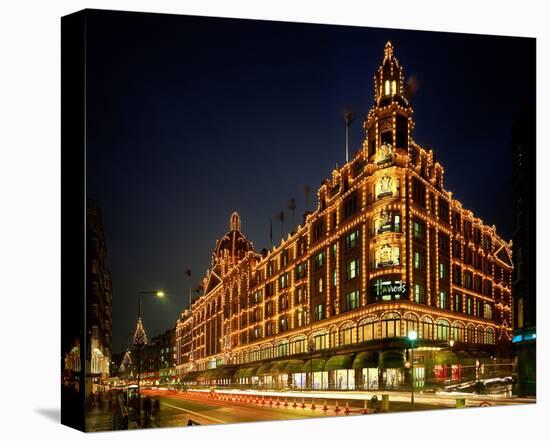 Christmas lights at Harrods, London, South England, Great Britain-null-Stretched Canvas