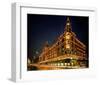 Christmas lights at Harrods, London, South England, Great Britain-null-Framed Art Print