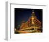 Christmas lights at Harrods, London, South England, Great Britain-null-Framed Art Print