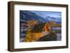 Christmas lights near Dorfstrasse in Wengen, Jungfrau region, Bernese Oberland, Swiss Alps, Switzer-Frank Fell-Framed Photographic Print