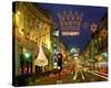 Christmas lights near Liberty in London, South England, Great Britain-null-Stretched Canvas