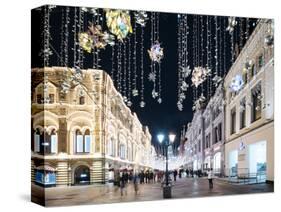 Christmas Lights on Nikolskaya Street, Moscow, Moscow Oblast, Russia-Ben Pipe-Stretched Canvas
