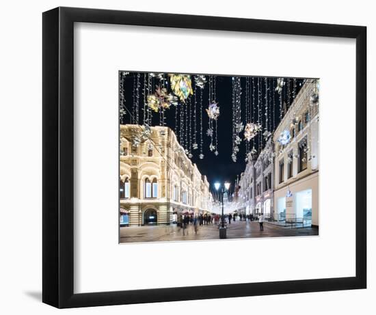 Christmas Lights on Nikolskaya Street, Moscow, Moscow Oblast, Russia-Ben Pipe-Framed Photographic Print