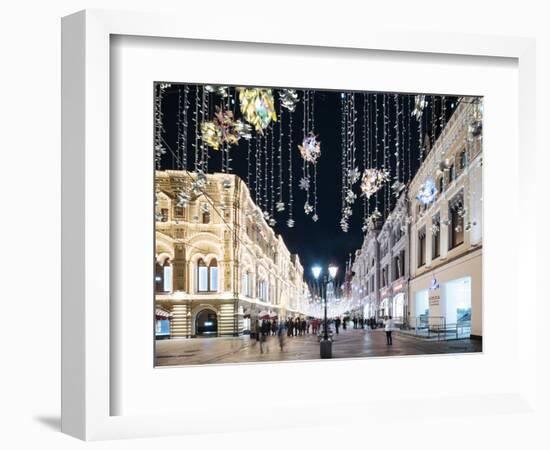 Christmas Lights on Nikolskaya Street, Moscow, Moscow Oblast, Russia-Ben Pipe-Framed Photographic Print