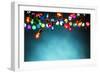 Christmas Lights over Dark Blue Background-Sofiaworld-Framed Photographic Print