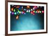 Christmas Lights over Dark Blue Background-Sofiaworld-Framed Photographic Print