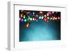 Christmas Lights over Dark Blue Background-Sofiaworld-Framed Photographic Print