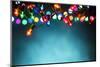 Christmas Lights over Dark Blue Background-Sofiaworld-Mounted Photographic Print