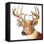 Christmas Lights Reindeer Sweater-Lanie Loreth-Framed Stretched Canvas