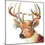 Christmas Lights Reindeer Sweater-Lanie Loreth-Mounted Art Print