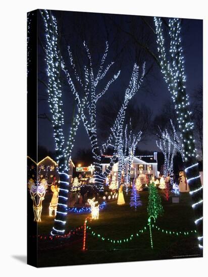 Christmas Lights, Saugus, Massachussets-Lisa Poole-Stretched Canvas