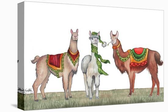 Christmas Llamas-Elizabeth Medley-Stretched Canvas