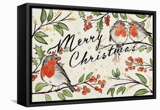 Christmas Lovebirds I-Janelle Penner-Framed Stretched Canvas