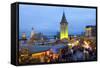 Christmas Market Along Lindau's Historic Port, Lindau Im Bodensee, Germany, Europe-Miles Ertman-Framed Stretched Canvas